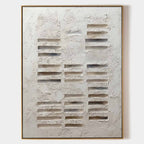 Wabi-Sabi Minimalist Linear Bas-Relief Painting