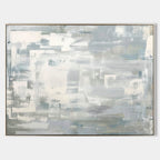 Minimalist Gray White Painting Textured Modern Wall Art