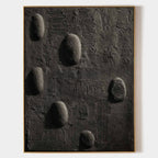 Black Minimalist Pebble Texture Painting