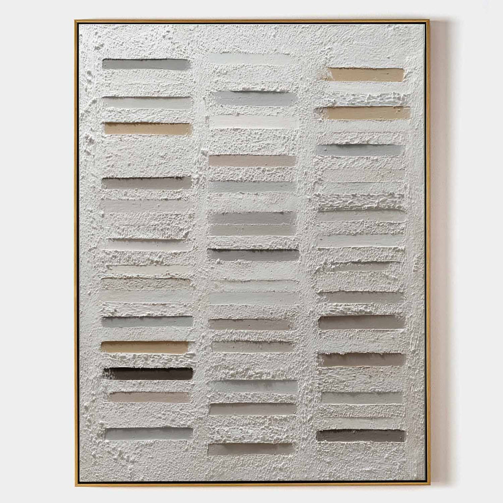 Wabi-Sabi Linear Bas-Relief Painting