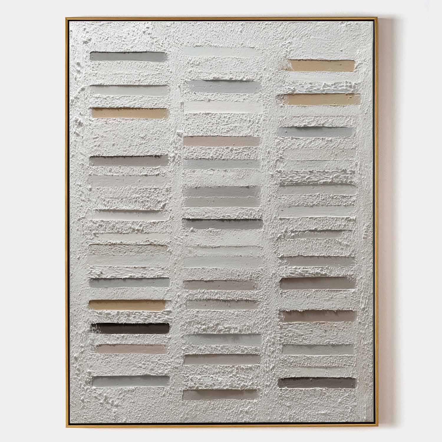 Wabi-Sabi Linear Bas-Relief Painting