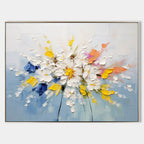 Tactile Impasto Floral Oil Painting Blooms Framed