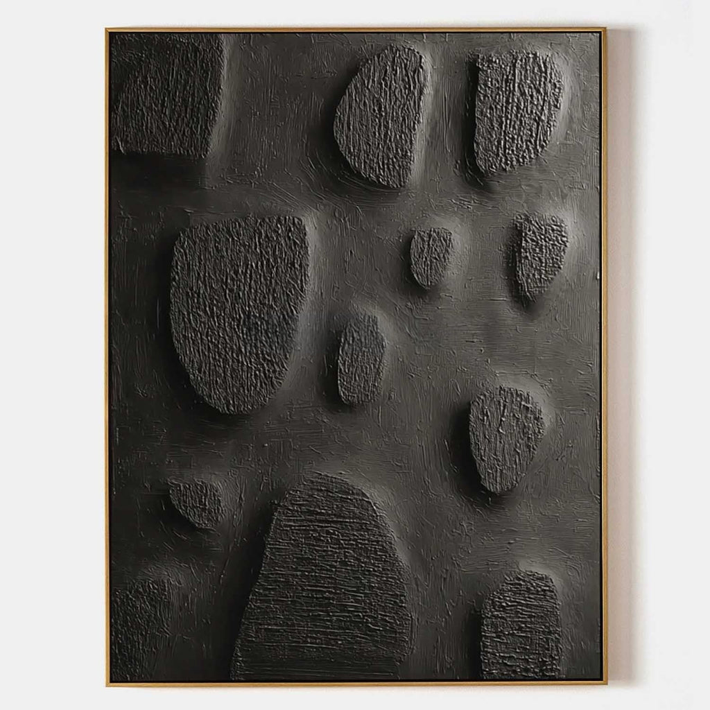 Black Minimalist Organic Texture Painting