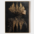 Golden Empress Mixed Media Painting