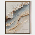 Wall Art Abstract Coastal Wave Beige Blue