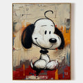 Abstract Graffiti Textured Snoopy Cartoon Wall Art