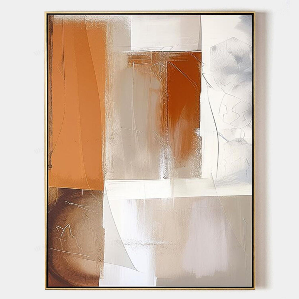 Terracotta & Neutral Abstract Painting