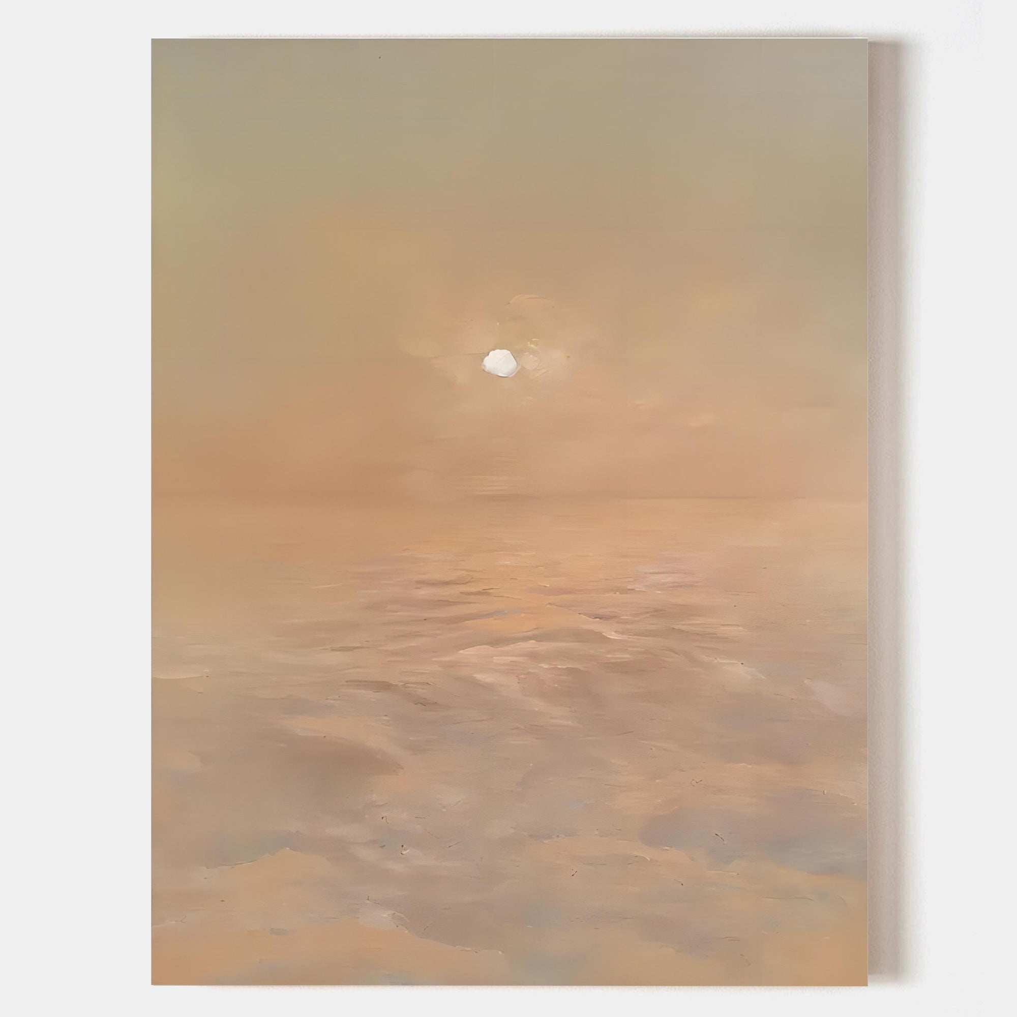 Serene Coastal Sunrise Landscape Oil Painting