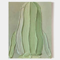 Soft Green Impasto Textured Organic Form Wall Art