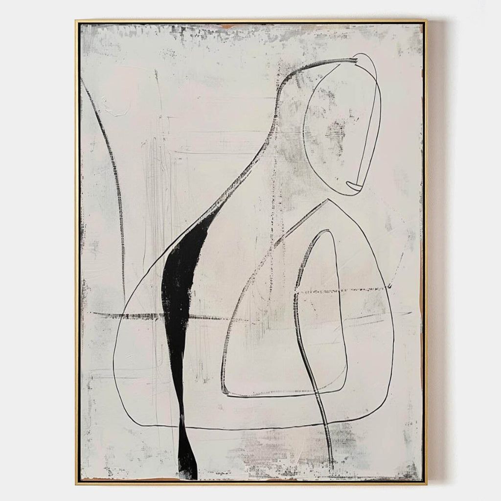 Minimalist Abstract Figure Line Art Painting