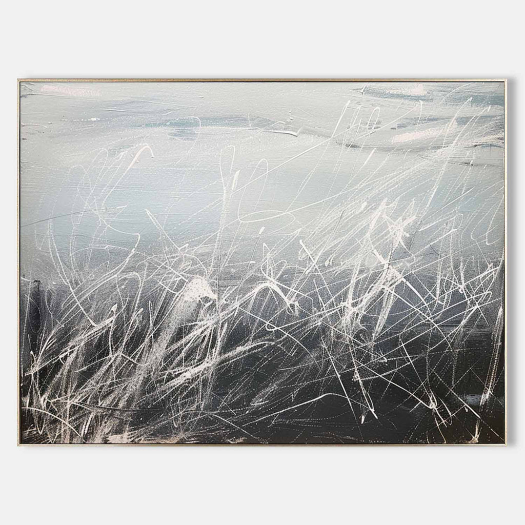 Abstract Textured Monochrome Strokes Oil Painting
