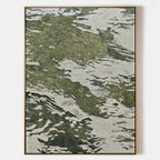 Set of 3 Green And White Triptych Painting