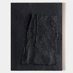 Monochrome Black Textured Abstract Painting