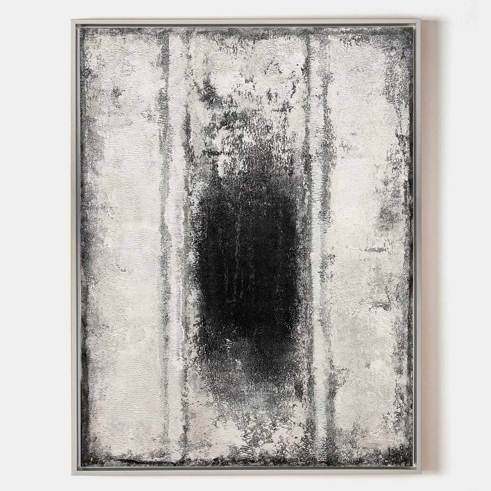 Minimalist Monochrome Abstract Oil Painting