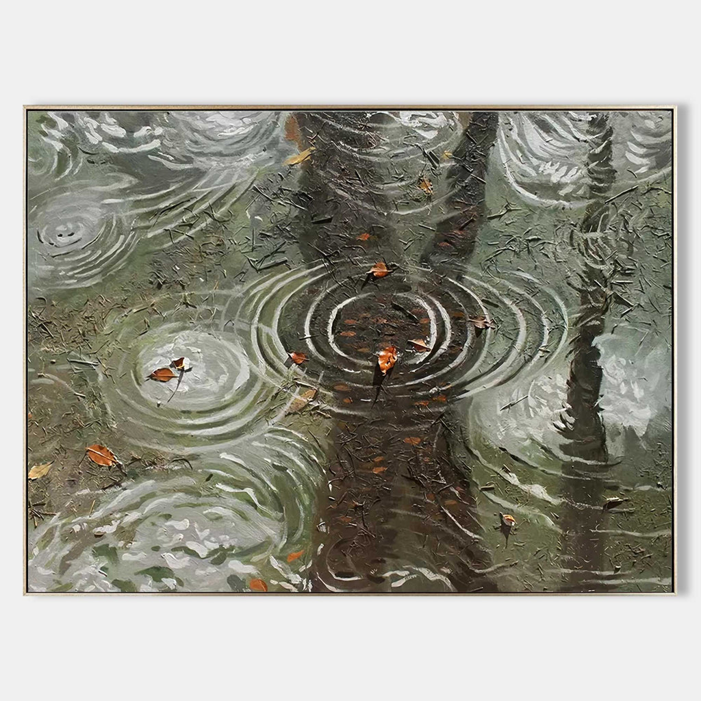 Raindrops on Water Impasto Painting