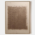 Minimalist 3D Textured Grid Painting Warm Brown Tone