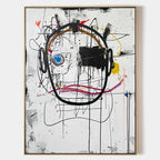 Expressive Graffiti Portrait Oil Painting Bold Line
