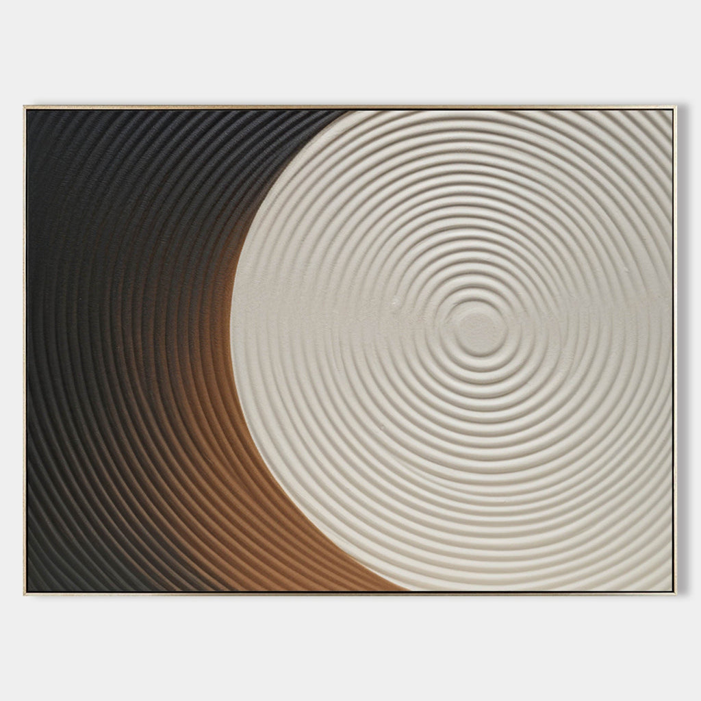 Eclipse Inspired Textured Circles Relief Painting