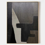 Minimalist Monochrome Geometric Abstract Painting