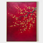 Landscape Red Background Plum Blossom Painting
