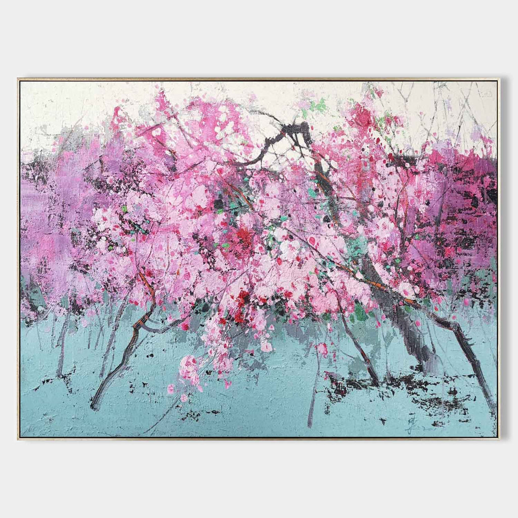 Hyperrealism Art Vibrant Cherry Blossom Tree Painting