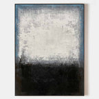 Minimalist Indigo Edge Abstract Oil Painting