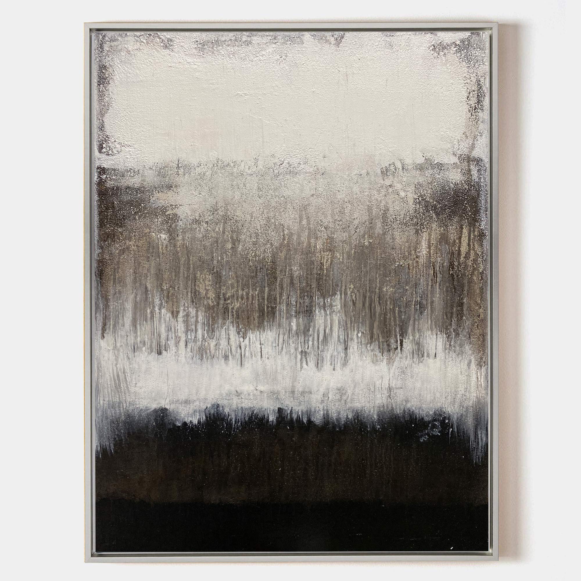 Wabi-Sabi Layered Neutral Oil Painting Textured