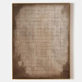 Neutral Toned Textured Grid Pattern Oil Painting