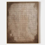 Neutral Toned Textured Grid Pattern Oil Painting