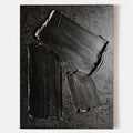 Wabi-Sabi Black 3D Block Textured Abstract Wall Art
