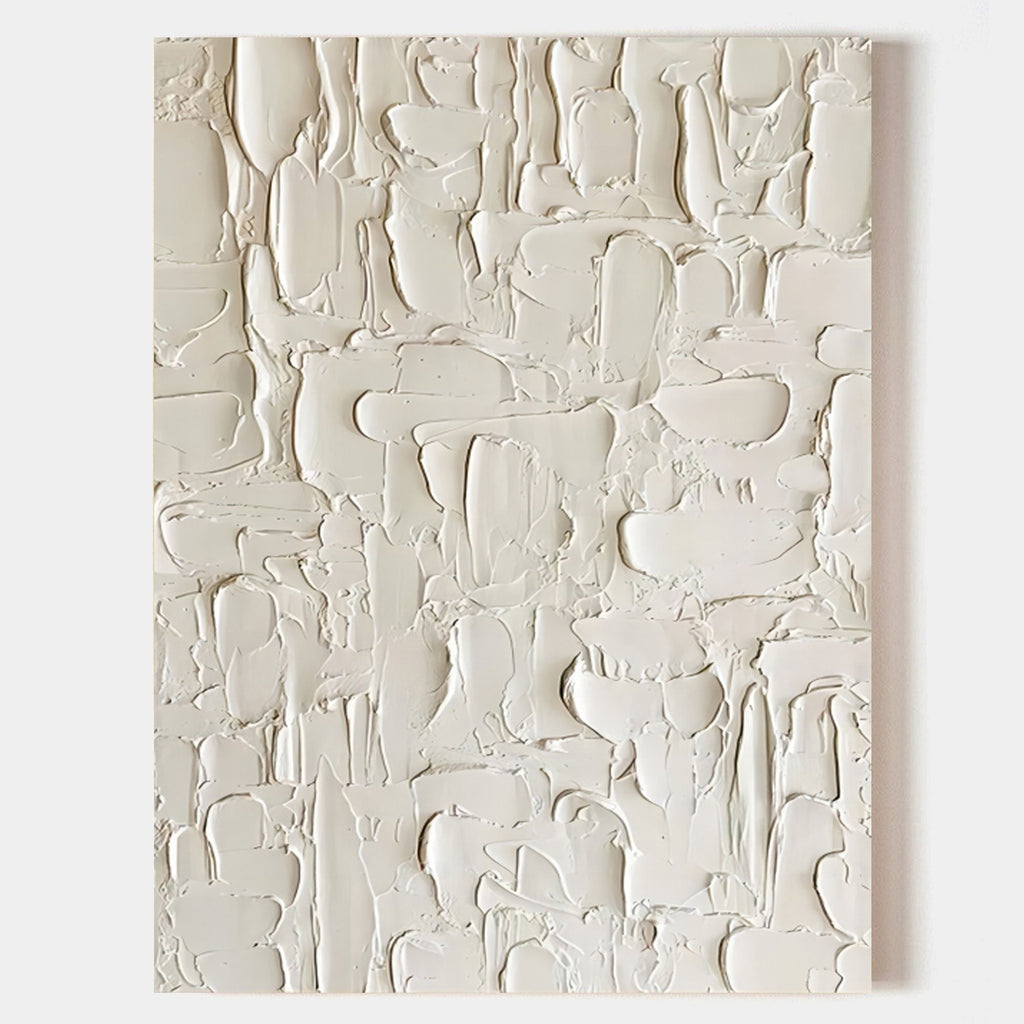 Minimalist 3D Textured White Wall Art