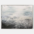 Textured Monochrome Strokes Oil Painting Framed Sleek