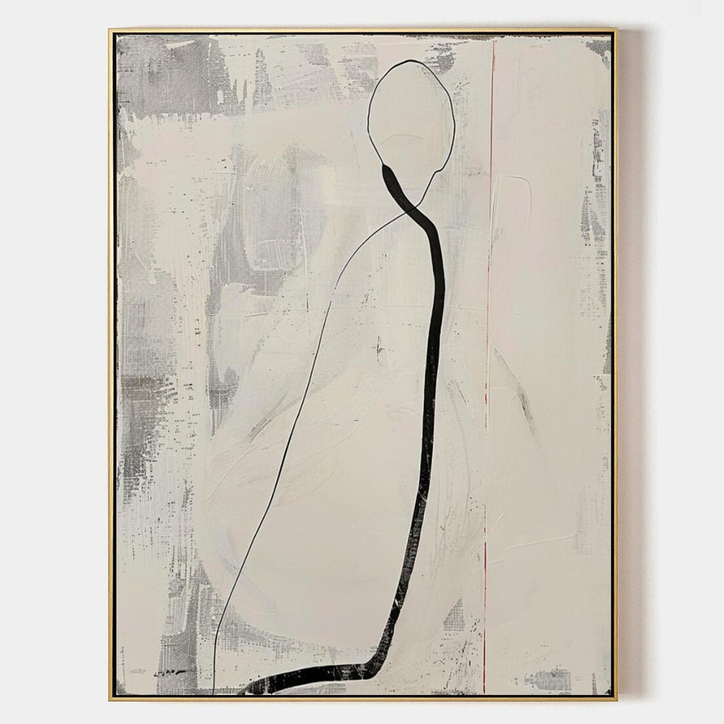 Contemporary Minimalist Line Art Figure Painting