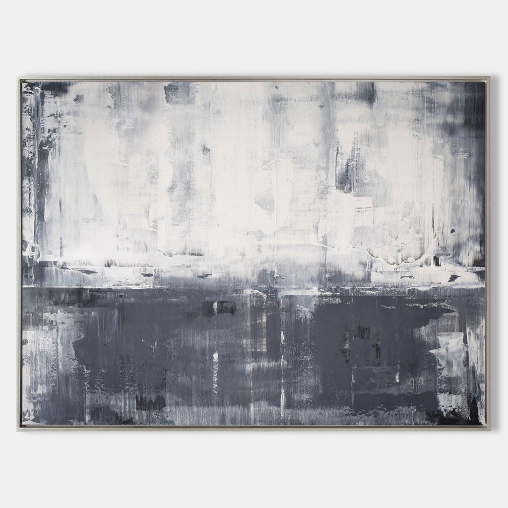 Minimalist Gray Two-Tone Abstract Painting
