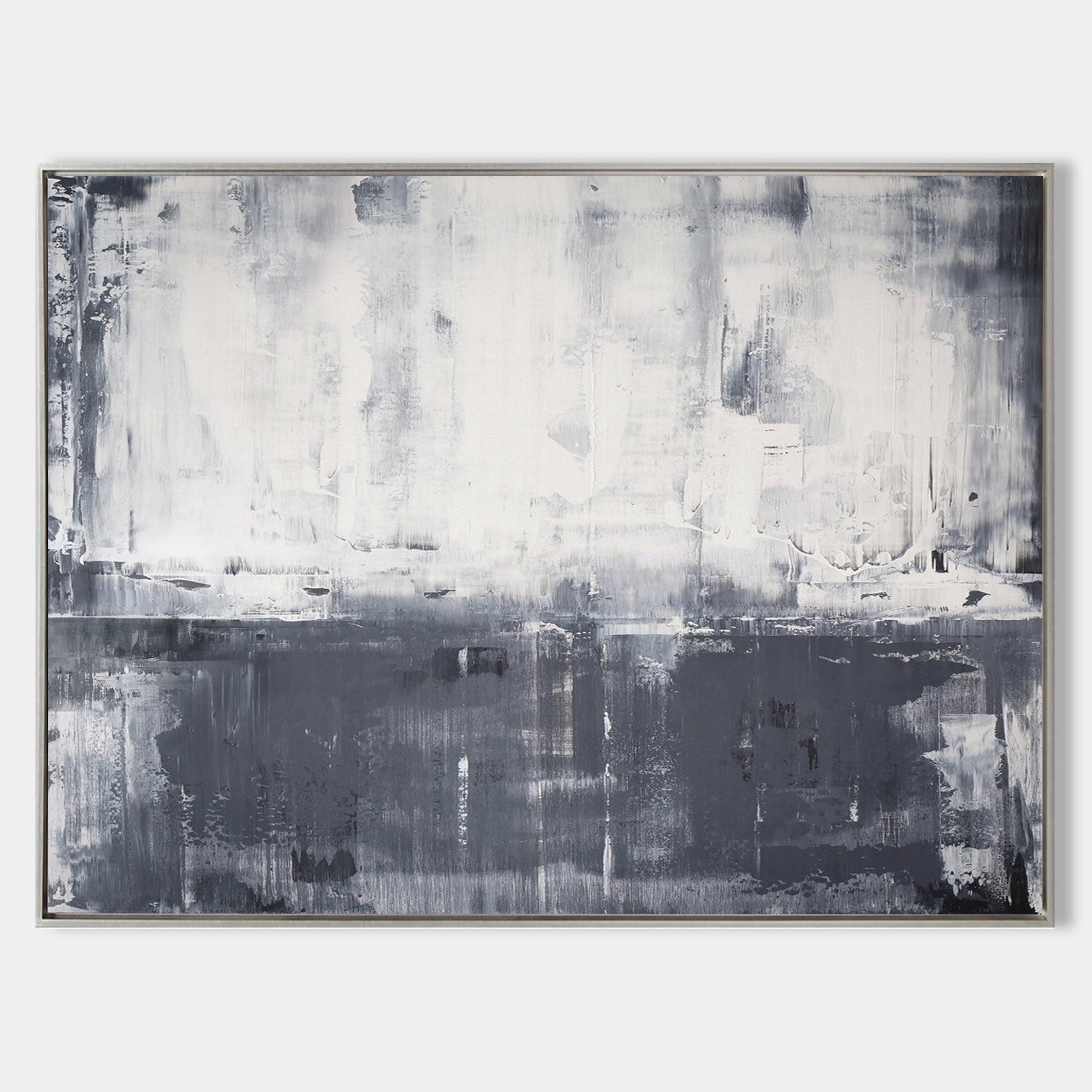 Minimalist Gray Two-Tone Abstract Painting