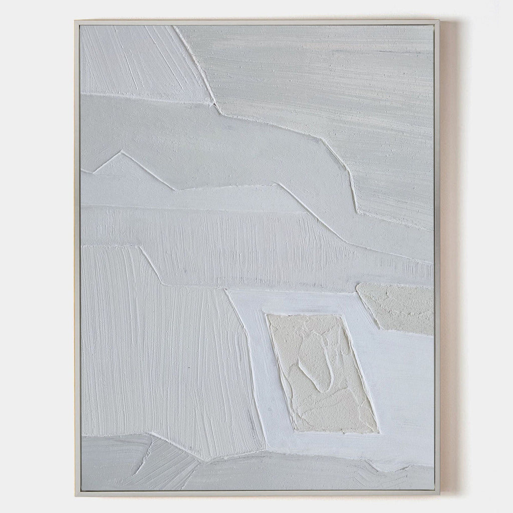 Light Gray Textured Abstract Wall Art Square