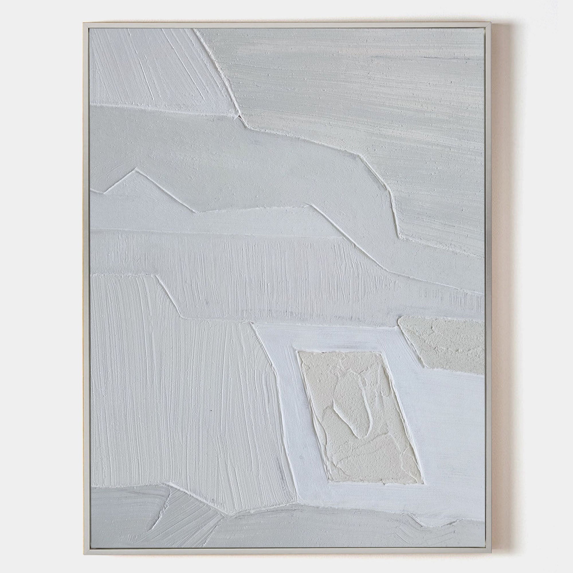 Light Gray Textured Abstract Wall Art Square