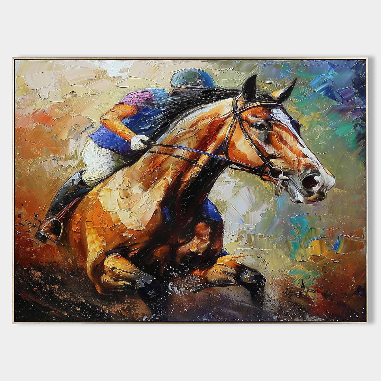 Female Portrait Painting Vibrant Color Block Wall Art