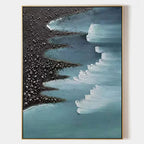 Plaster Coastal Textured Seascape Abstract Painting