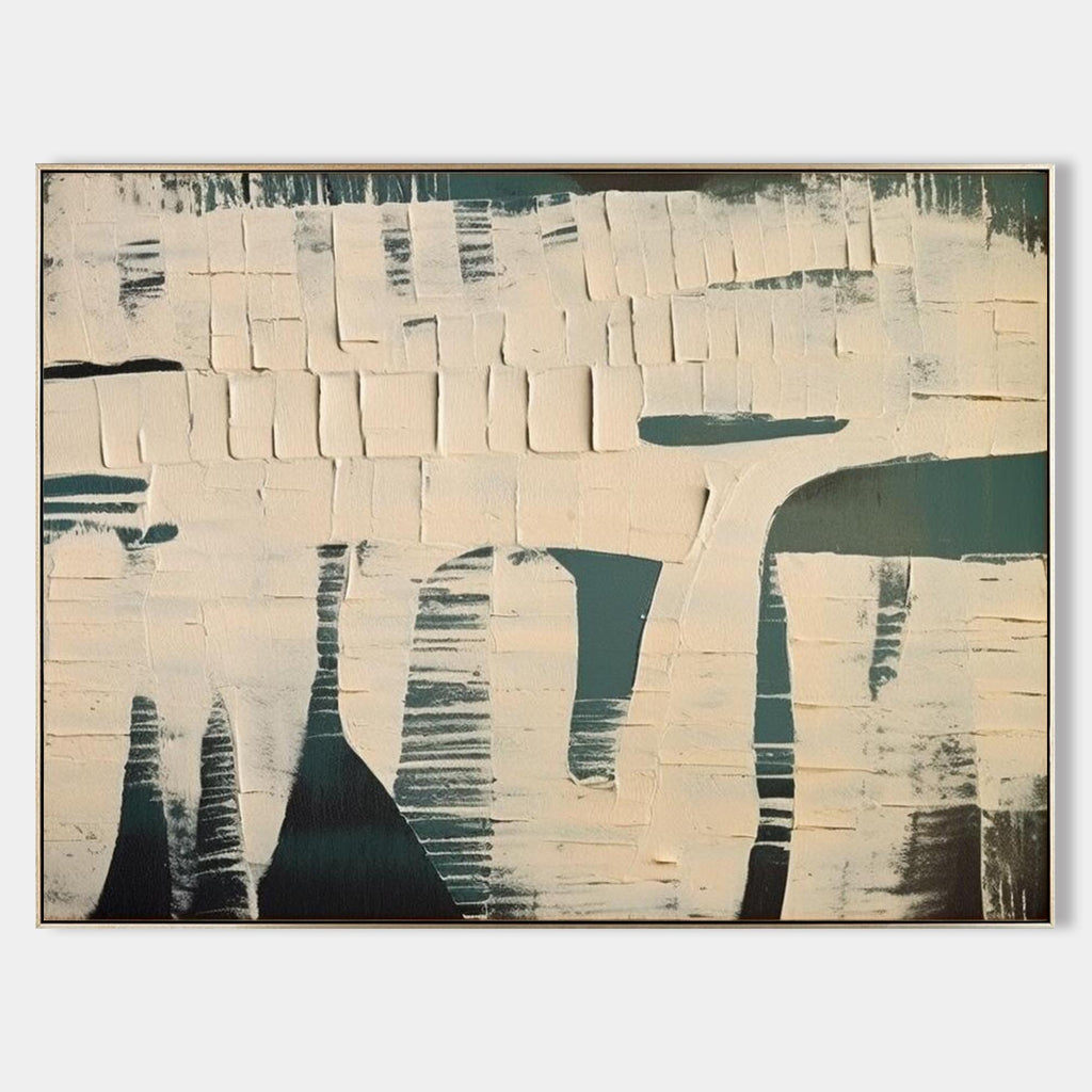 Textured Minimalist Abstract Bas-Relief Painting