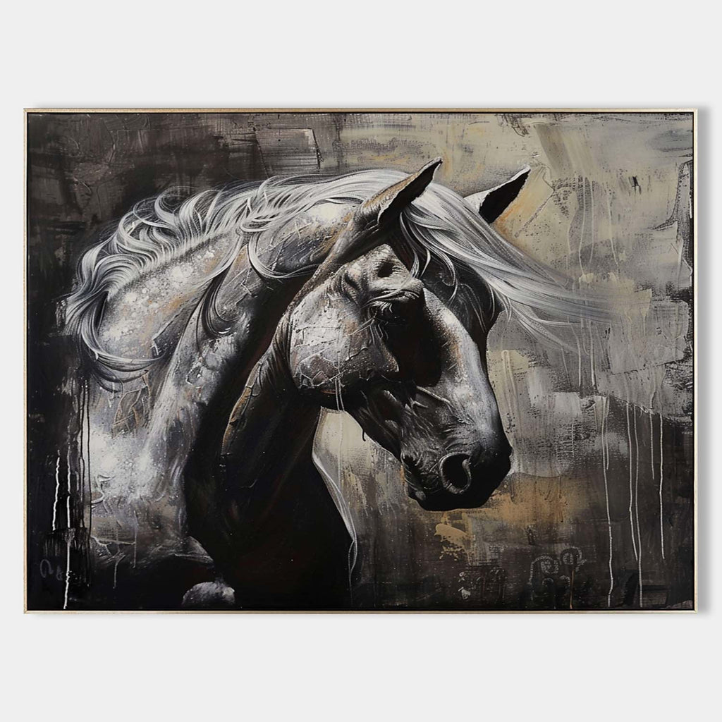 Horse Portrait Oil Painting Moody Sophisticated