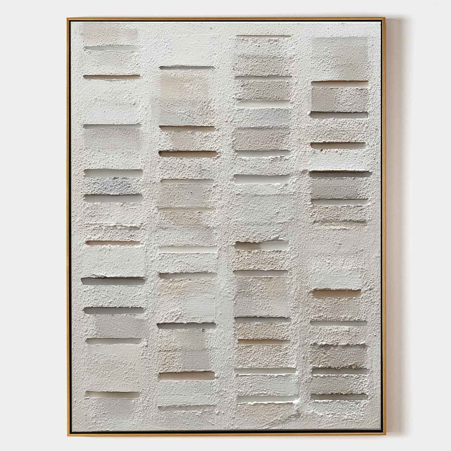Wabi-Sabi Linear Bas-Relief Painting