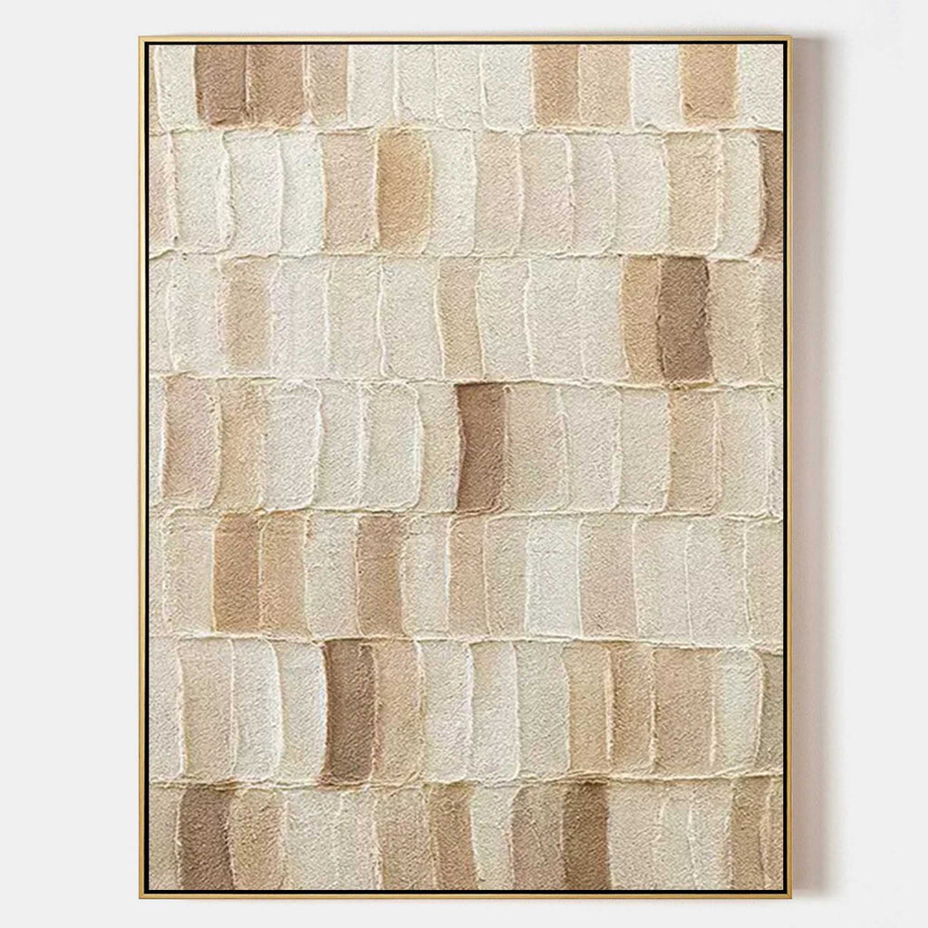 Terracotta Textured Grid Oil Painting