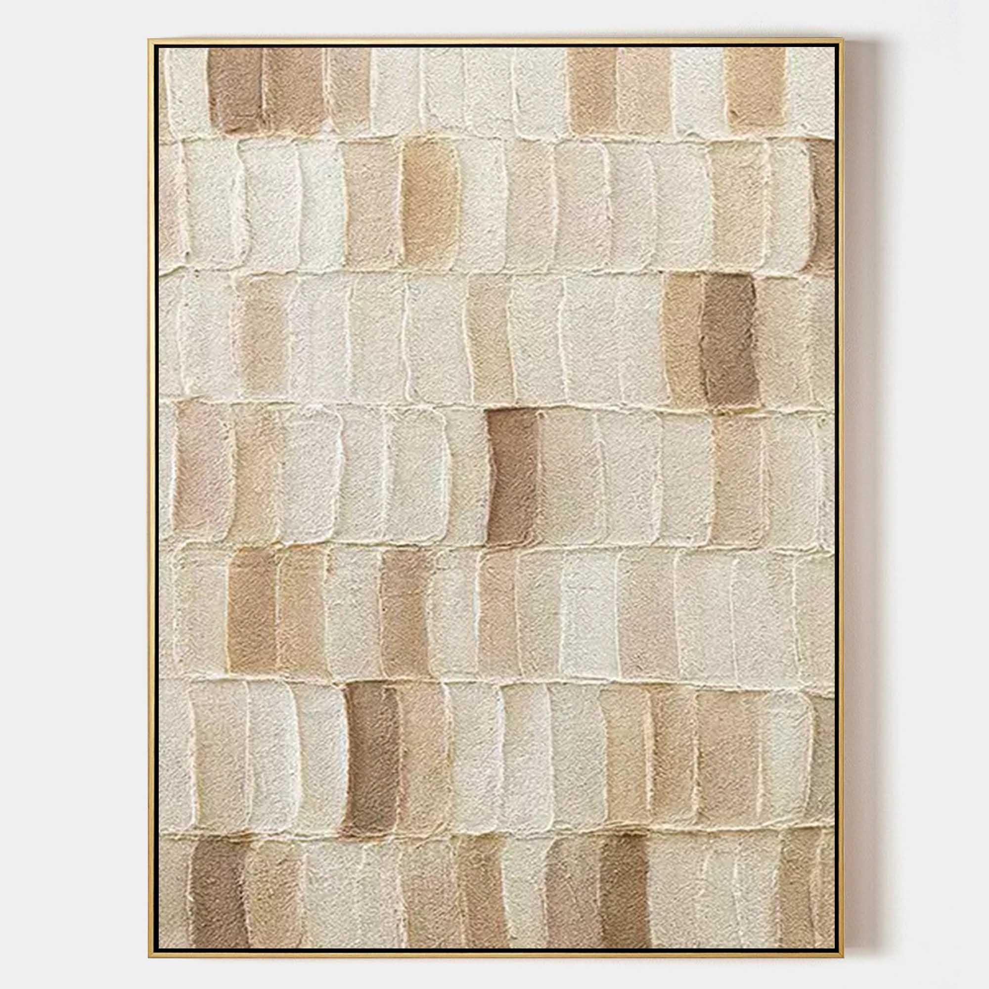 Terracotta Textured Grid Oil Painting