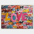 Graffiti Style Love Pop Art Impasto Painting