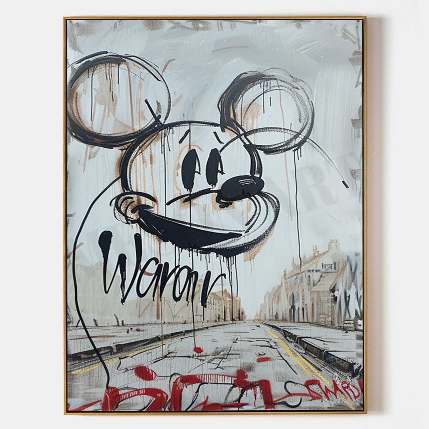Urban Graffiti Mickey Mouse Abstract Painting