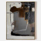 Industrial Neutral Abstract Painting Vertical