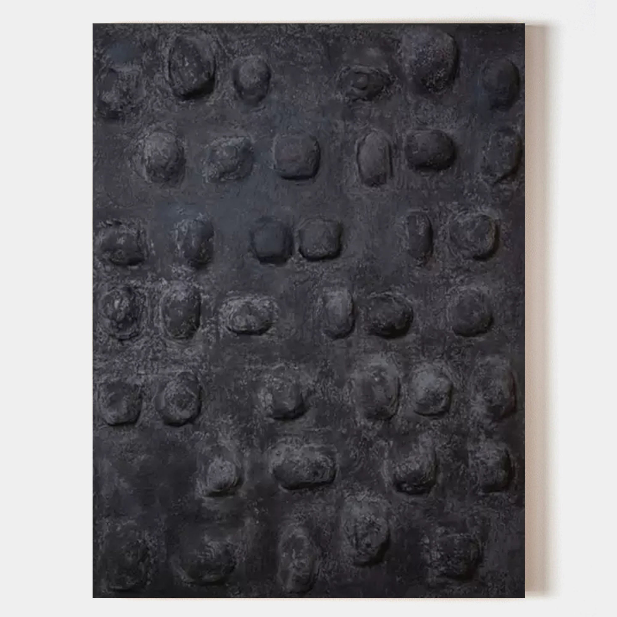 3D Textured Black Wall Art Abstract Tactile Dot