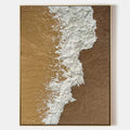 3D Textured Coastal Oil Painting White Ocean Wave
