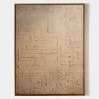 Light Brown Textured Geometric Patchwork Wall Art